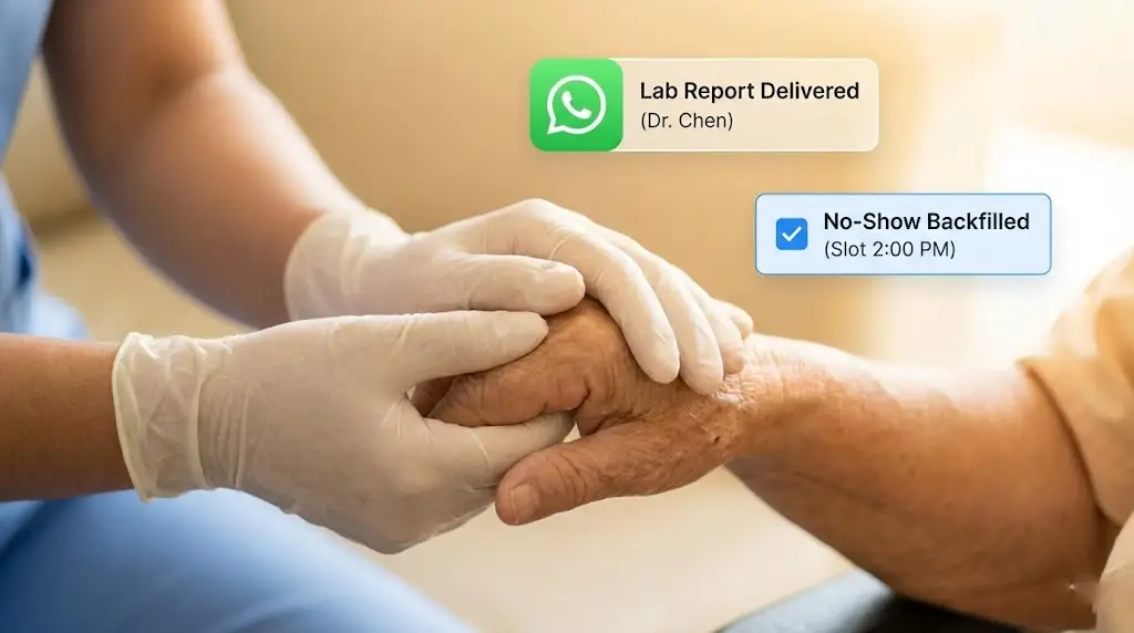 AI appointment scheduling interface showing healthcare automation